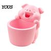 Makeup Brush Cup for Vanity 3D Printed Cute Piggy Storage Pot, Cartoon Pig Shaped Pen Holder, Desktop Clutter Organizer Organizer, Multifunctional