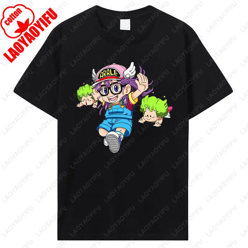 Arale Printing T Shirt Funny Man Women Cotton Tshirt Anime Print  Manga Clothing Vintage Fashion Streetwear Kawaii Casual Wear