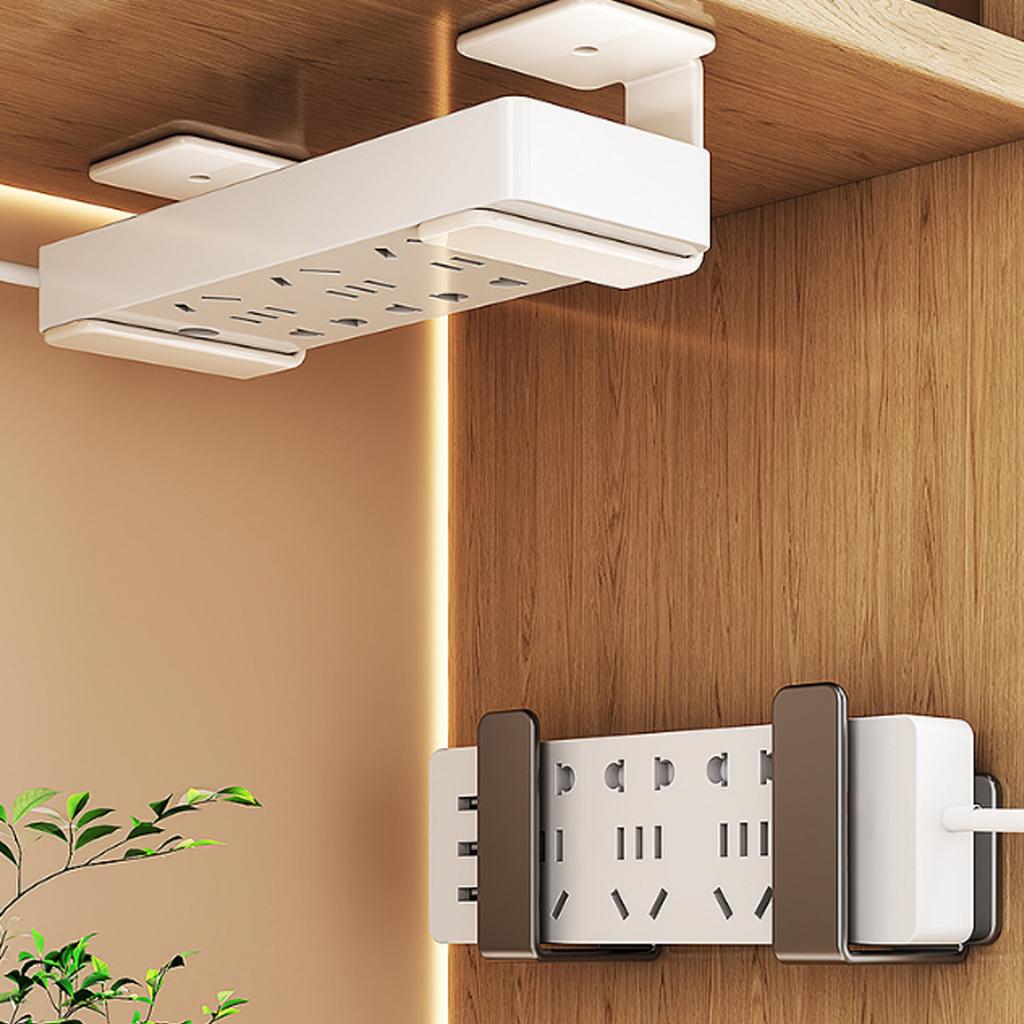 2Pcs Living Room Router Storage Rack Wall Mounted WiFi Devices Fixture Support Set-Top Box Extension Socket Placement Bracket