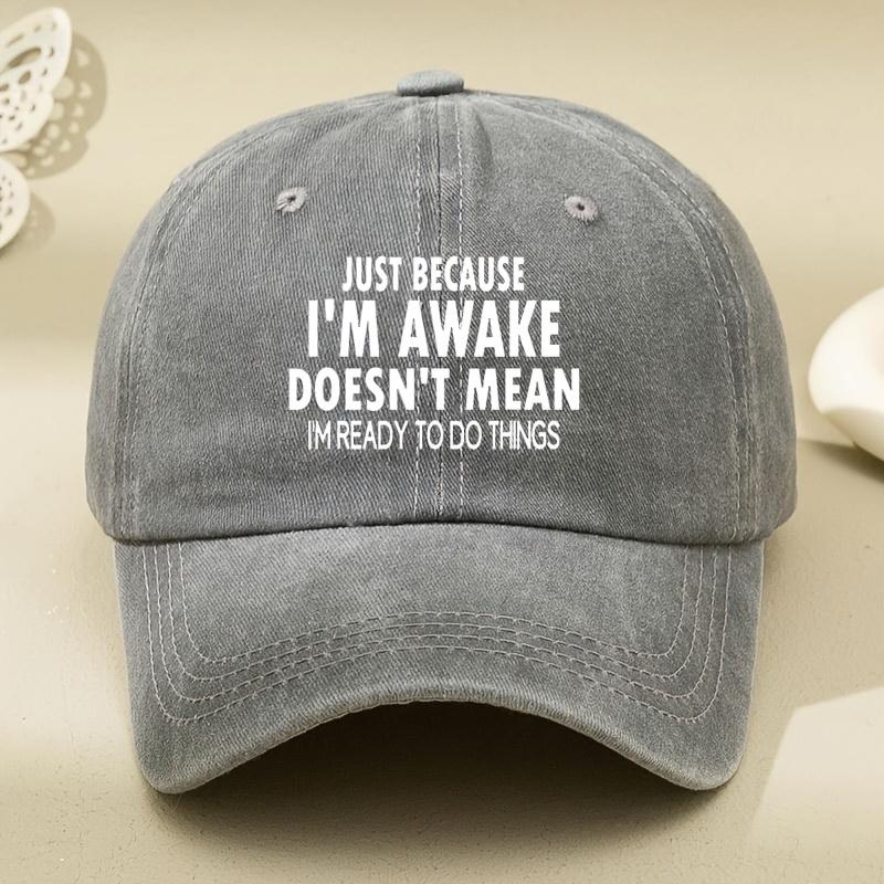 Letter Printed Hats for Men and Women, Retro and Versatile Soft Top, Curved Brim, Small Baseball Cap with Face, Outdoor Leisure