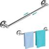 Stainless Steel Adjustable Towel Bar Retractable Single Bar Towel Holder Suction Cup Punch-free Extendable Towel Rack