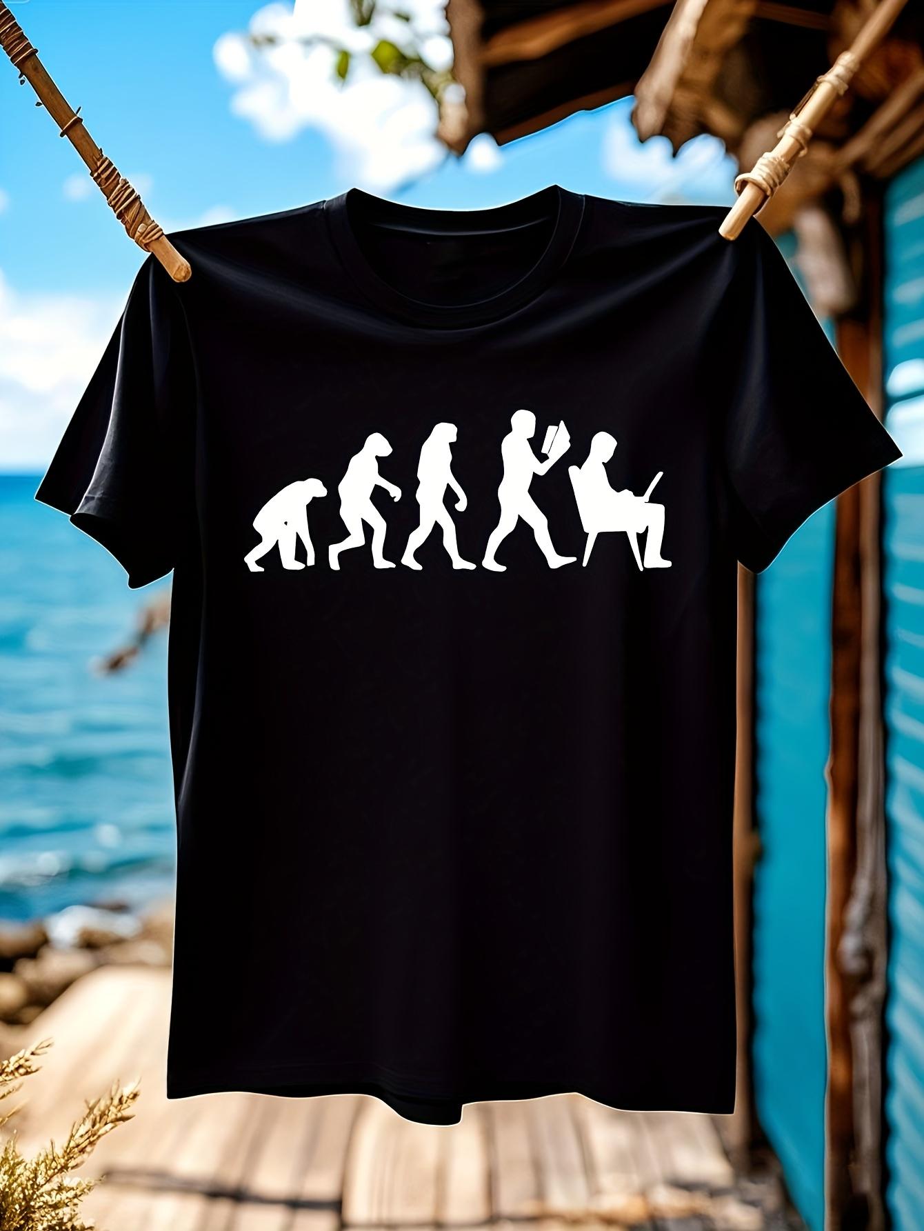 Funny Tshirt Funny Human Evolution Graphic Tshirt - Black... XXXL