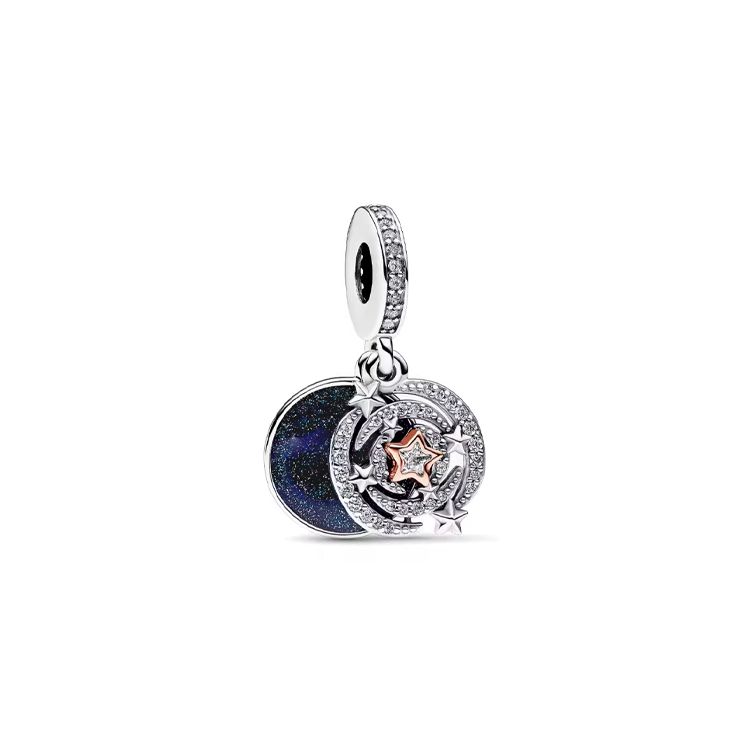 Pandora Star Design Gold Plated Copper Silver Alloy 925 Silver Cubic Zirconia Pendant Women pendant 782975C01 Box