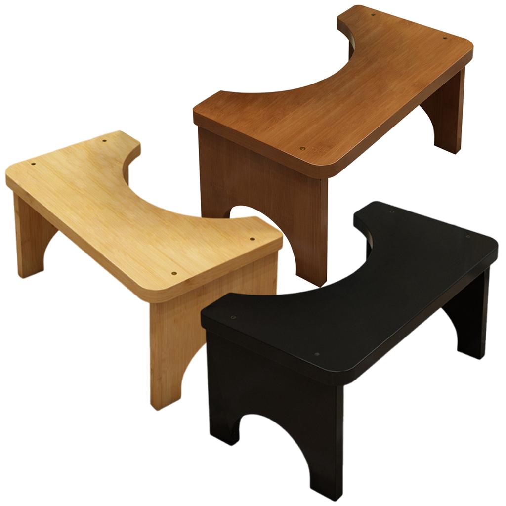 Ergonomic Bamboos Toilet Step Stool with Sturdy Base for Bathroom Safety and Comfortable Postures Support Daily Use