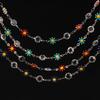 1meter Copper Chains Daisy with Glass Rhinestone Chain Findings for Bracelet Necklace DIY Jewelry Making Accessories
