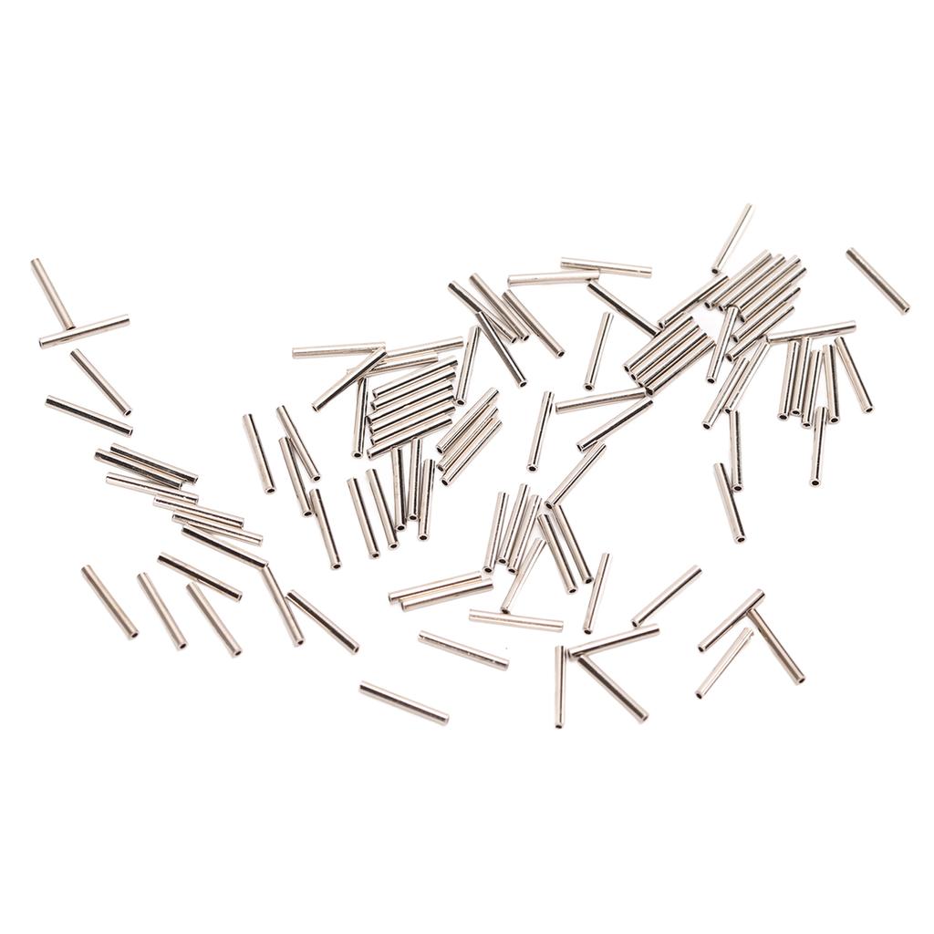 100 Pcs Single Barrel Crimp Sleeves Kit Corrosion Resistant Stainless Steel Crimp Sleeves Connector Kit for Fishing 1.4