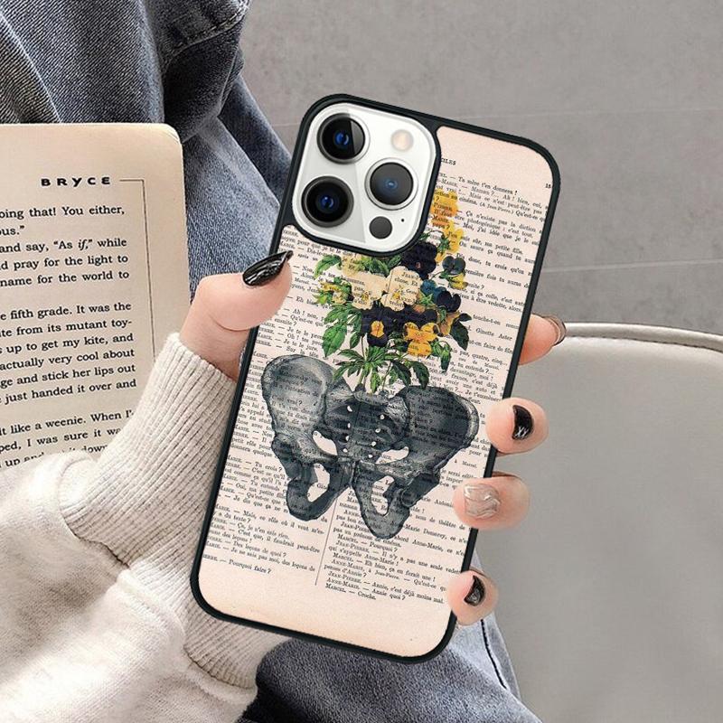 Vintage Anatomy Heart Brain Nurse Phone Case for iPhone 17 Air 16 16e 15 Plus for Apple 13 11 12 14 Pro Max Cover coque