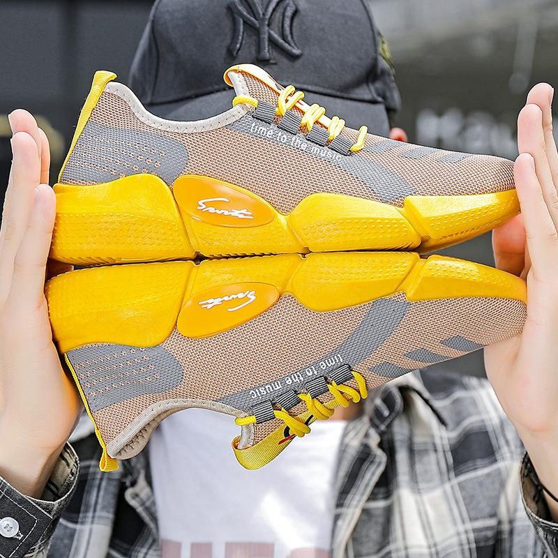 Spring and Autumn New Fly-woven Sports Shoes Men's Trend Versatile Casual Shoes Lightweight Breathable Sports Shoes