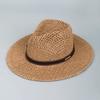 Hollow Panama Straw Hat Women Summer Seaside Vacation Sunscreen Sunshade Beach Hat Fashion Belt Buckle Bucket Hat Tide