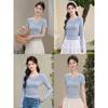 Women's Korean Style V-Neck Butterfly Short Sleeve T-Shirt