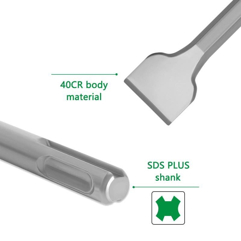 4 Stück/Packung 40cr 250mm Flachmeißel Elektrischer Hammerbohrer zum Brechen von Betonmauern