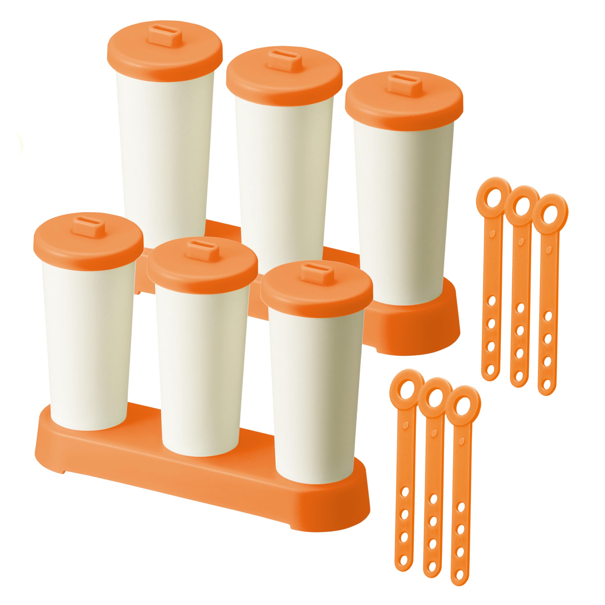 

Ice Cube Ice Set of Made in Ice Maker for Easily Making Popsicles at Home Like-it STK-05 Tray, Stand, Icicles, 2, Orange, Japan, Reusable, оранжевый