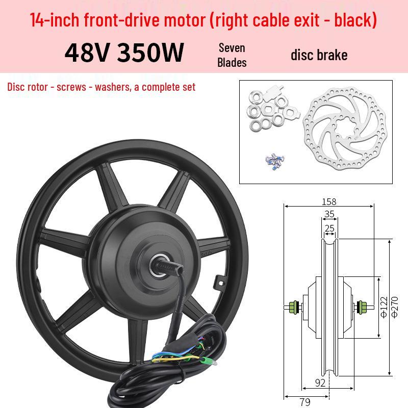 14-Zoll faltbares Elektrofahrrad Nabenmotor 36V/48V 350W/400W/500W Mitfahrgelegenheit Front- und Heckantrieb