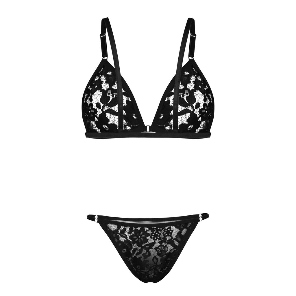 Spitzen Dessous BH Set Herren Sissy Slips Mini Unterwäsche String Crossdressing Nachtwäsche Spaghetti Träger Kostüm