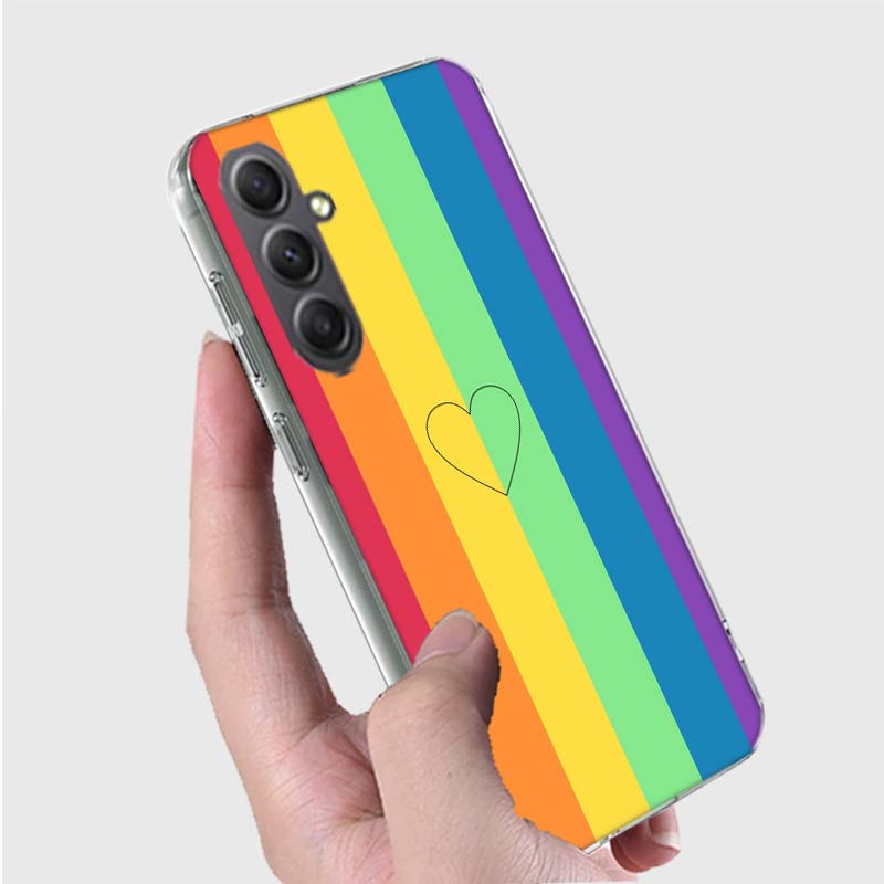 Rainbow Gradient Love Phone Case for Samsung A16 A26 A36 A56 A17 A37 A57 A07 A06 A02S A03 A04S A05S Galaxy Note 20 10 A50S A71 A