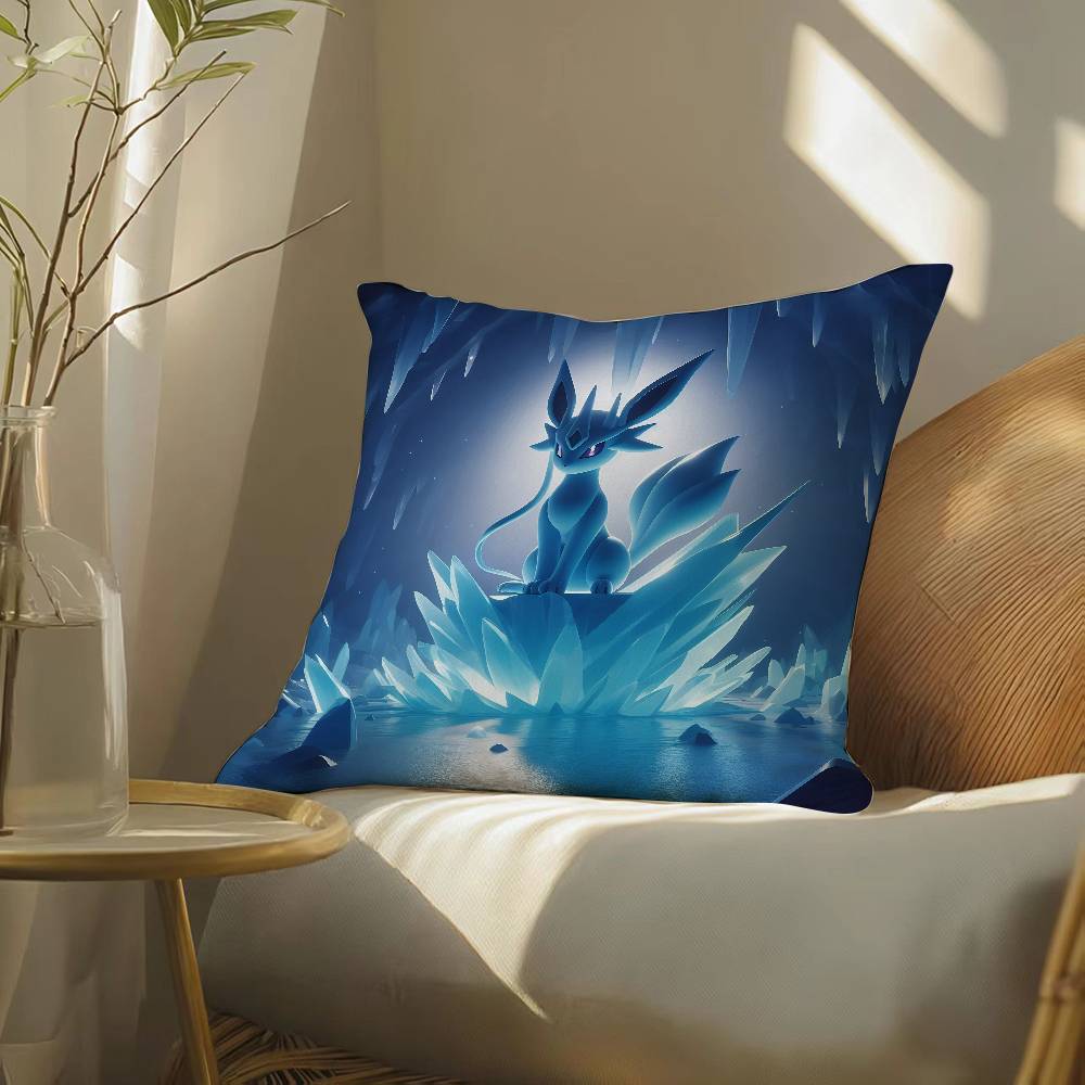 Pokemon Gold Silver Anime Plush Pillow Cover Soft Short Plush Cushion Cover For Sofa Bedroom Living Room Decor Gift