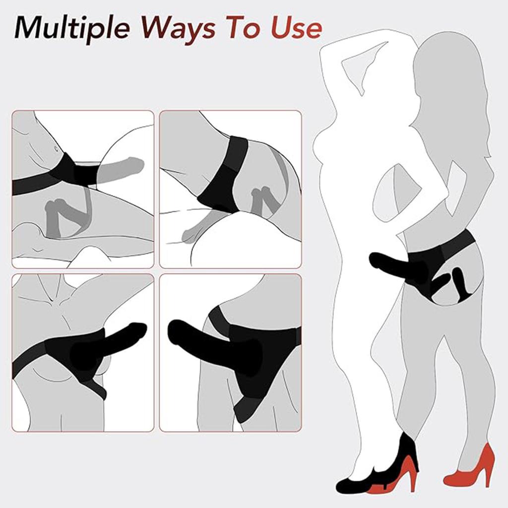 Strap On Dildo Wearable Sex Harness with 3 Removeable Dildo Realistic Penis for Female Masturbation SM Adult Sex Toys for Women Couples Lesbian