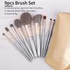 Natural Gray Squirrel Hair Makeup Brush Set by ENZO Professional Makeup Brush Set with Unique Face and Eyeshadow Beauty Brush Set with Gold Contour