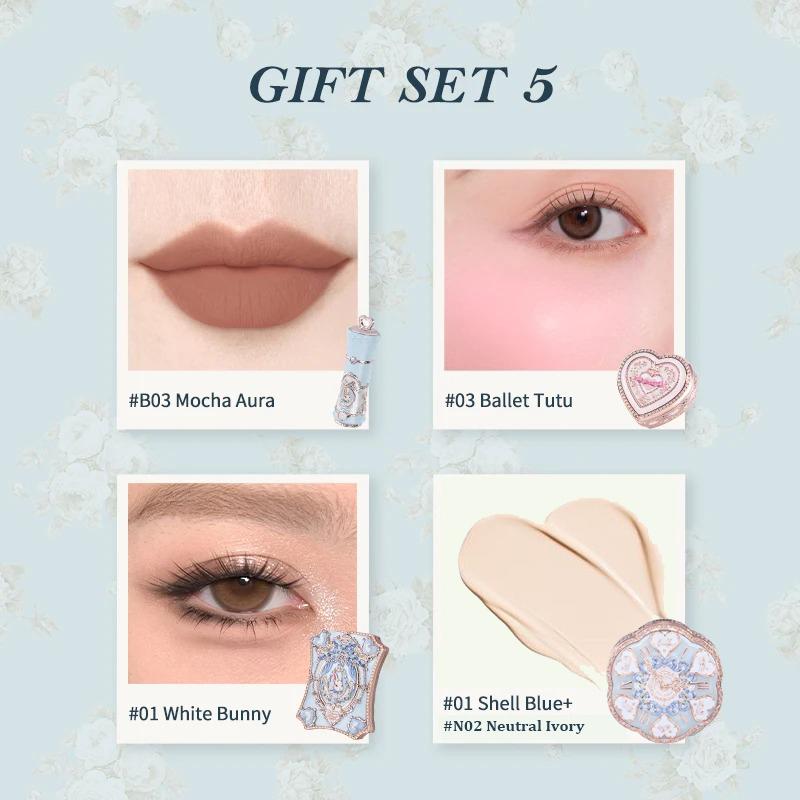 Flower Knows Bunny Garden Collection Gift Set Makeup Palette Lipstick Lip Cream Blush Cushion Cream Foundation Kit De Maquillaje