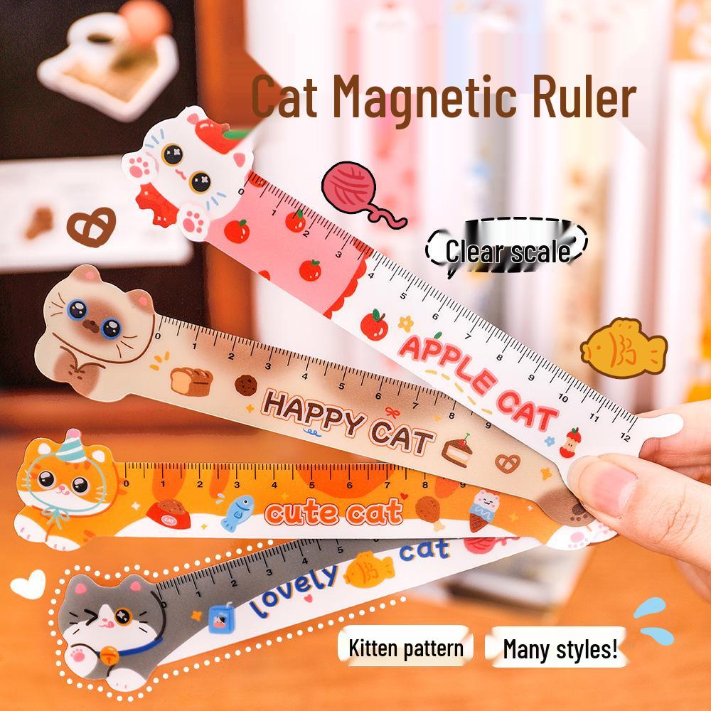 Cartoon Cat Magnetic Bookmark Ruler - Cute School Reward or Children s Day Gift