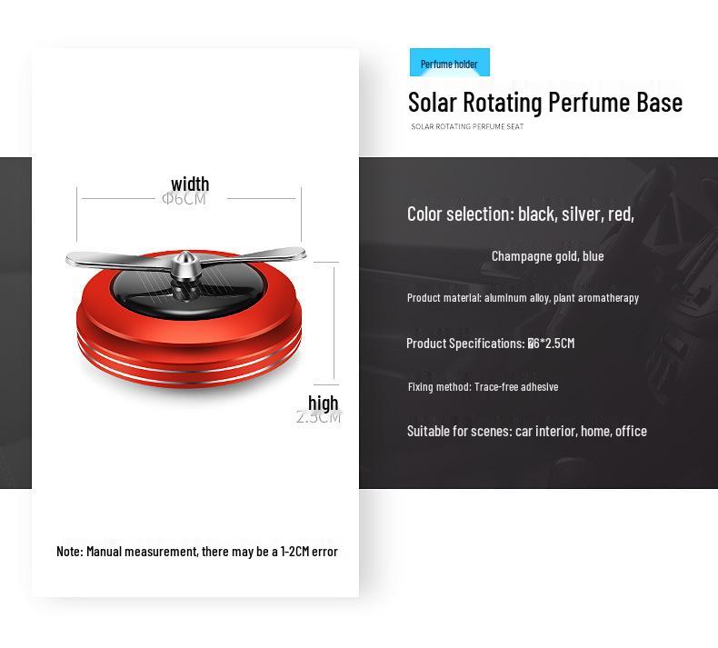 Solar-Powered Rotating Car Perfume Aromatherapy Ornament