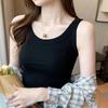 Women's Ice Silk Ribbed Vest: Sleeveless Rayon Base Layer for Spring/Summer Anti-Exposure Wear