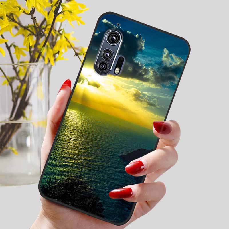 For Moto Edge Plus 2020 Case 6.7'' Flowers Soft TPU Beautiful Phone Cases for Motorola Edge+ 2020 Protect Silicon Bumper Cover