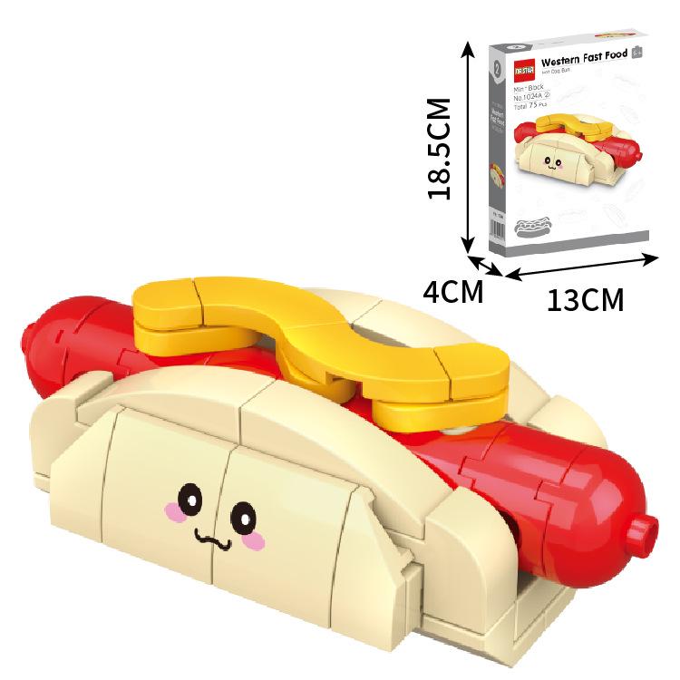 Doctor Star Children's Western Fast Food Assembly Playset - Small Building Blocks for School Gifts