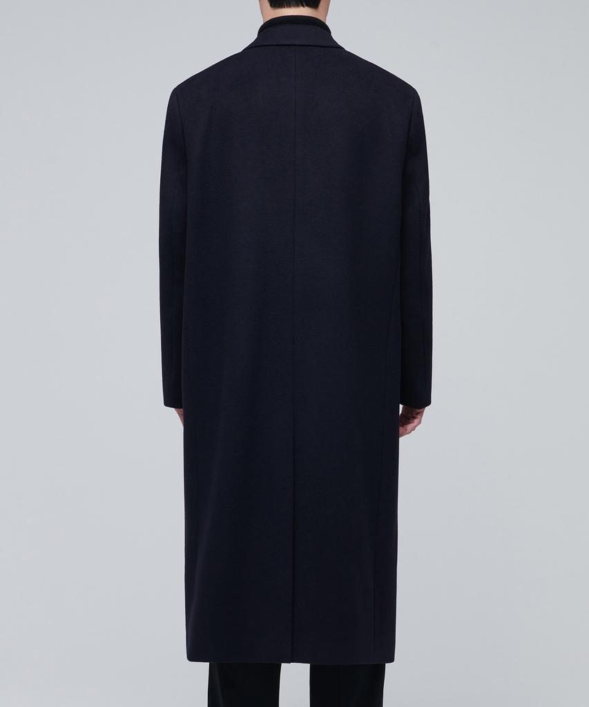 Musinsa Standard Cashmere Blend Daddy Shoulder Double Long Coat [Charcoal Grey]