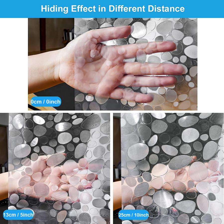 W460xH180cm PEVA Pebble Shower Curtain Transparent Lining Waterproof Bathtub Bathing Cover Cobblestone Bathroom Bath Curtains Liner