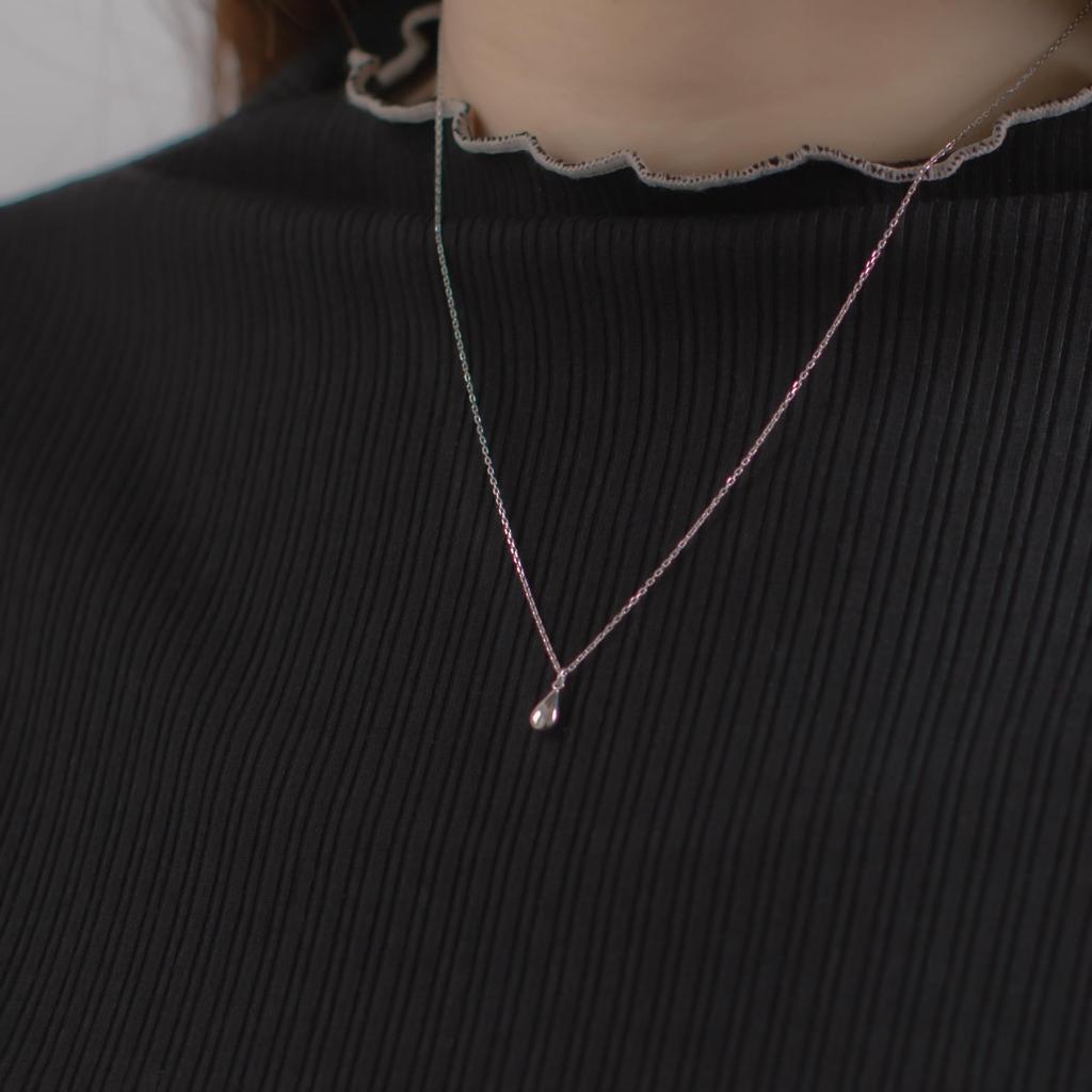 [BLOOM] [Official] Women's Necklace, Silver, Rhodium Plated, Teardrop Motif 0772-4663-0019-0000