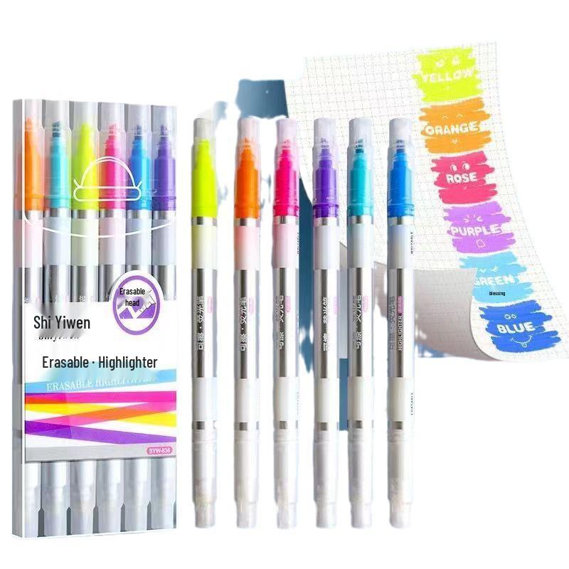 **"New Erasable Fluorescent Pen: Instant Disappearing Double-Ended Highlighter Marker"**