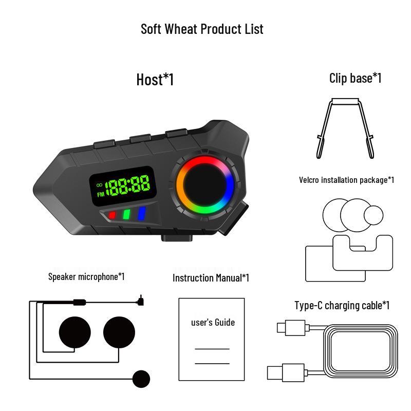 Y30A Wireless Bluetooth Helmet Earphones for Cyclists & Motorcyclists - Waterproof Intercom
