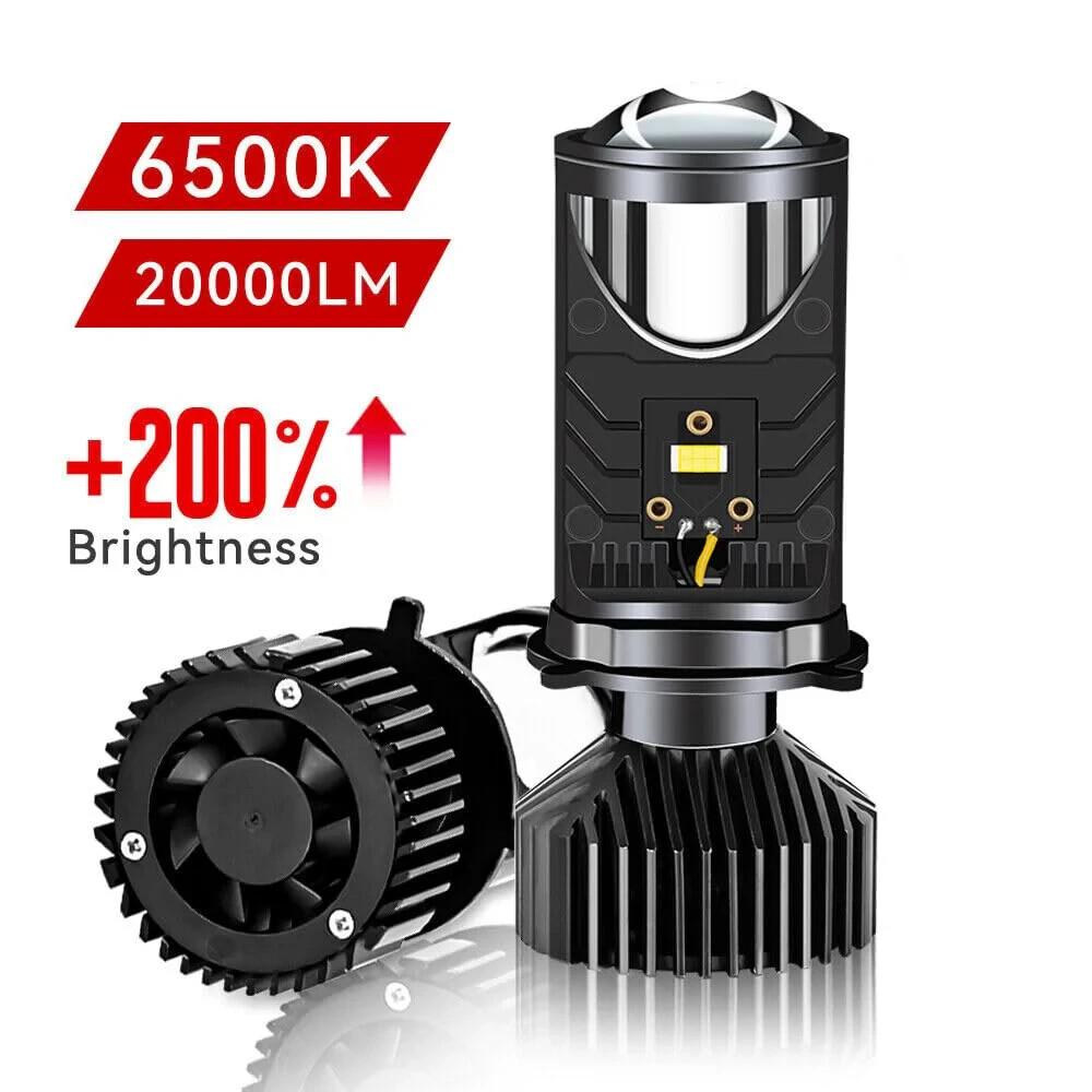 Y6 Projector Lens H4 White LED High/Low Beam Headlight Bulbs (universal)