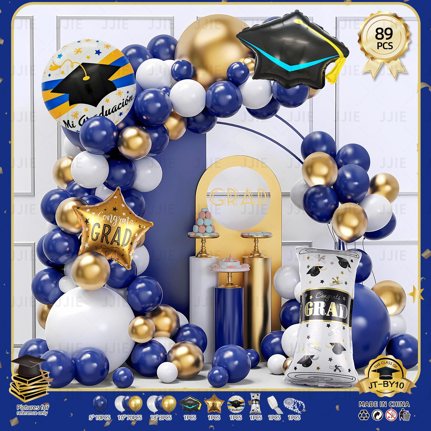 

Graduation Season Themed Balloon Flag Set Graduation Ceremony Black Gold Party Decoration Certificate Graduation Trophy Supplies Jt-by10-graduationseasonset[dispensingglueandballo