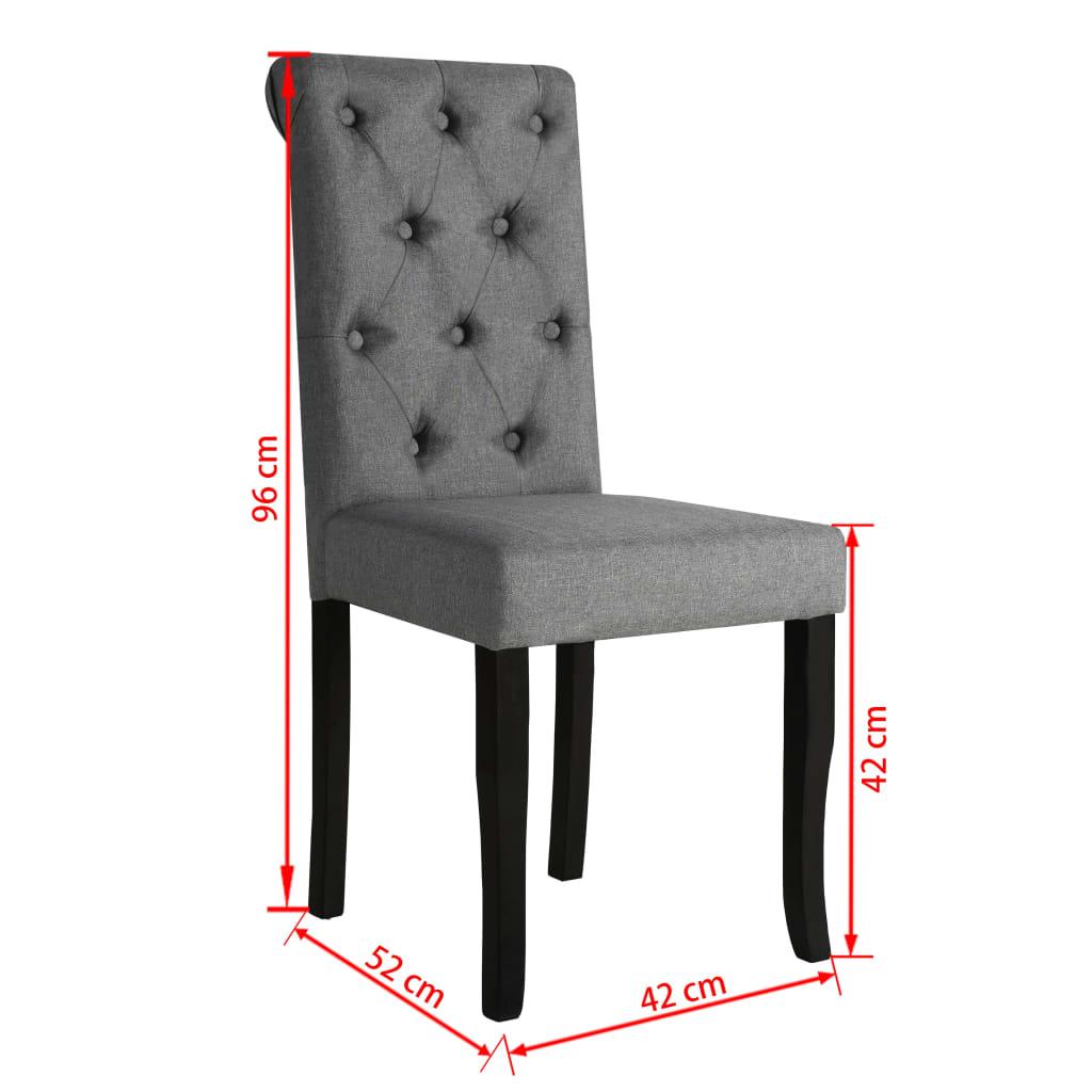 Dining Room Chairs 2 Pcs Dark Gray Fabric