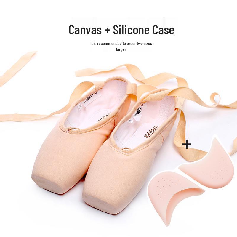Lace-up Ballet Pointe Shoes for Children & Adults - Hard Sole Women's Dance Foot Tips