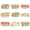 Kobbermetal Luksus Flere Niveauer Af Sammenlåsende Zirkon Ring Designet Til Kvinder Dagligliv Trendy Mode Høj Kvalitet Høj Kvalitet Fin Høj