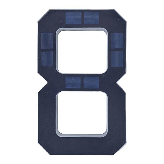 Solar Powered House Number Sign with LED Backlight Auto On/Off Waterproof LED Modern Address Plaque Outdoor Security Light for Home Garden Garage