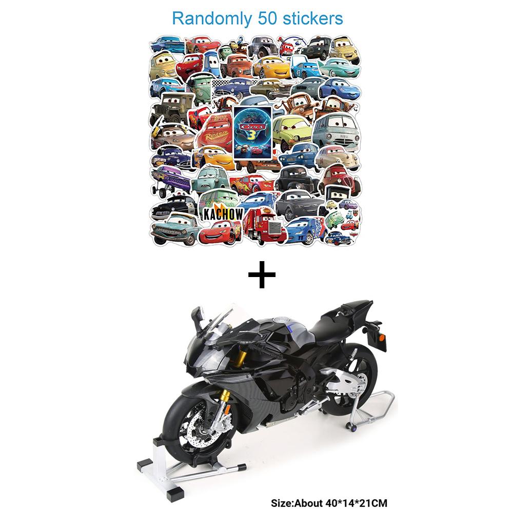 1:6 Scale Alloy Diecast R1M Motorcycles Toys Models Cars Rubber Tires Vehicles Light Sound Miniature Motorcycle Birthday Gifts
