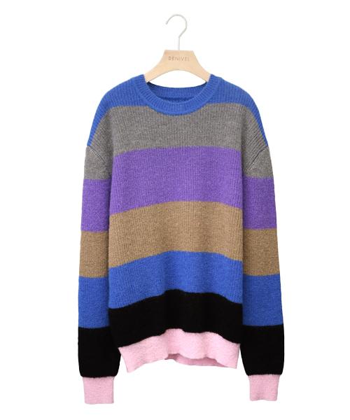 DENIVEL Men'S Rainbow Knit (Pink)