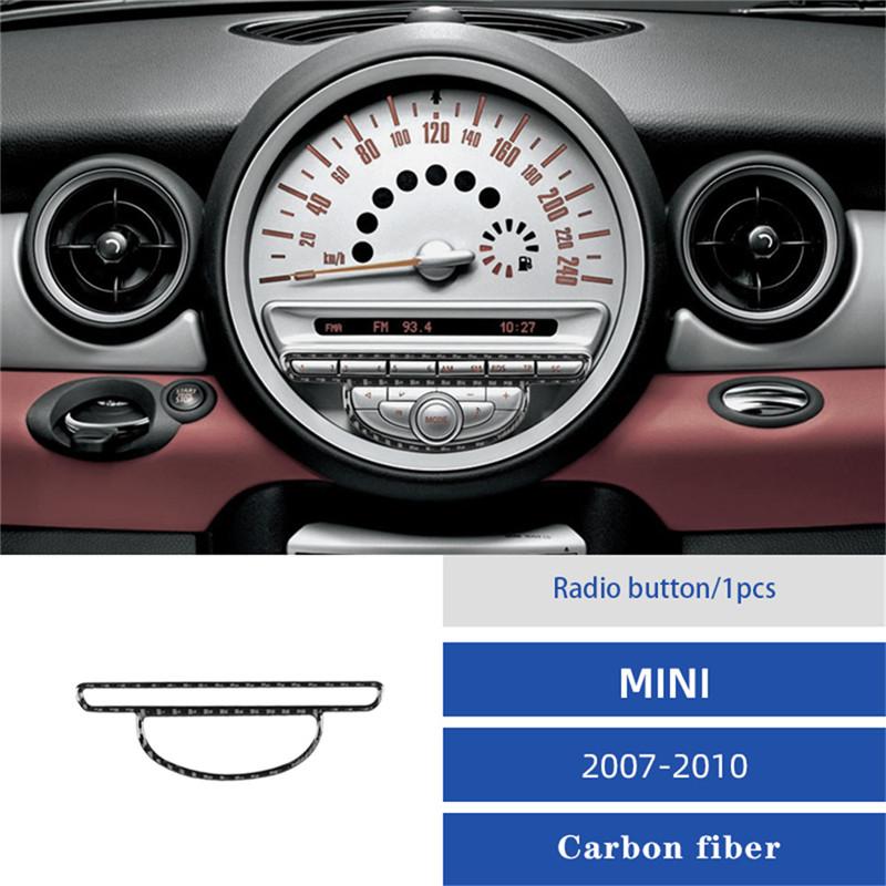 Carbon Fiber Car Central Handbrake Gear Shift Panel Trim Cover Stickers For BMW MINI Cooper R55 R56 R57 2007-2010 Accessories