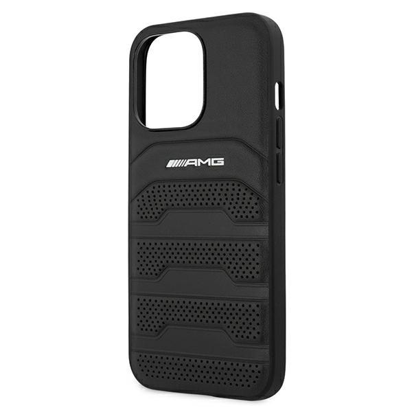 Etui Do iPhone 13 Pro AMG Leather Debossed Lines Czarny