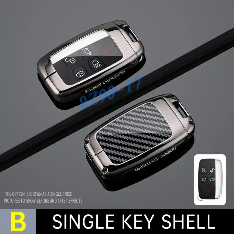 Metal Carbon Fiber Car Key Fob Case Cover Keychain For Land Range Rover Sport Evoque Velar Discovery 4 Lr4 Jaguar Xe Xf Xj