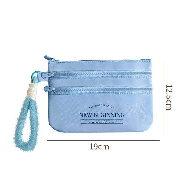 

3-layer Zipper Passport Holder Passport Cover Travel Passport Ticket Organizer ID Card Holder Purse Portable Travel Accessories синій
