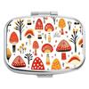 Metal Pill Case Multi-Compartment Built-In Makeup Mirror Travel Pill Organizer Secure Closure Portable Jewelry Storage Box