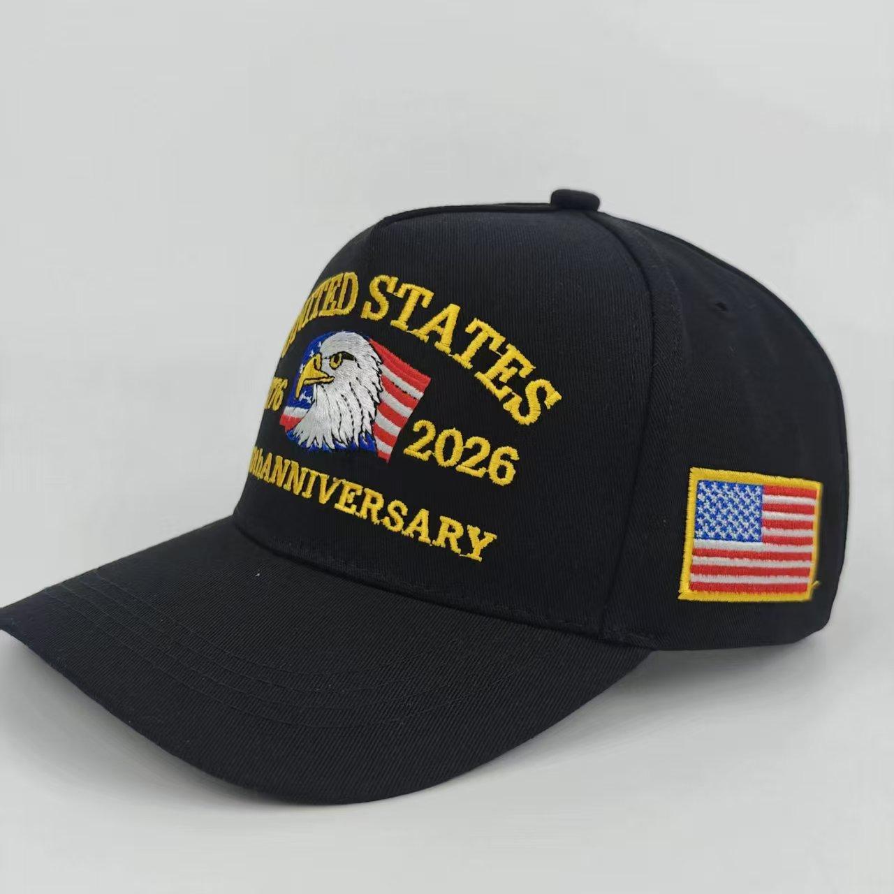 

USA 250th Anniversary Commemorative Baseball Cap, Unisex Vintage Washed Cotton Snapback with Sun Protection Adjustable Strap Adjustable чорний
