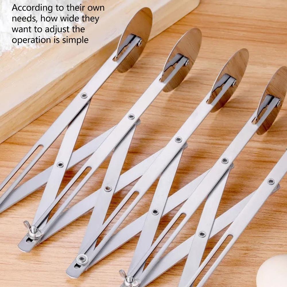 Durable Stainless Steel Pastry Cutter 3 Wheel Expandable Dough Cutter Multi Round Uniform Slicing Baking Roller Pastries