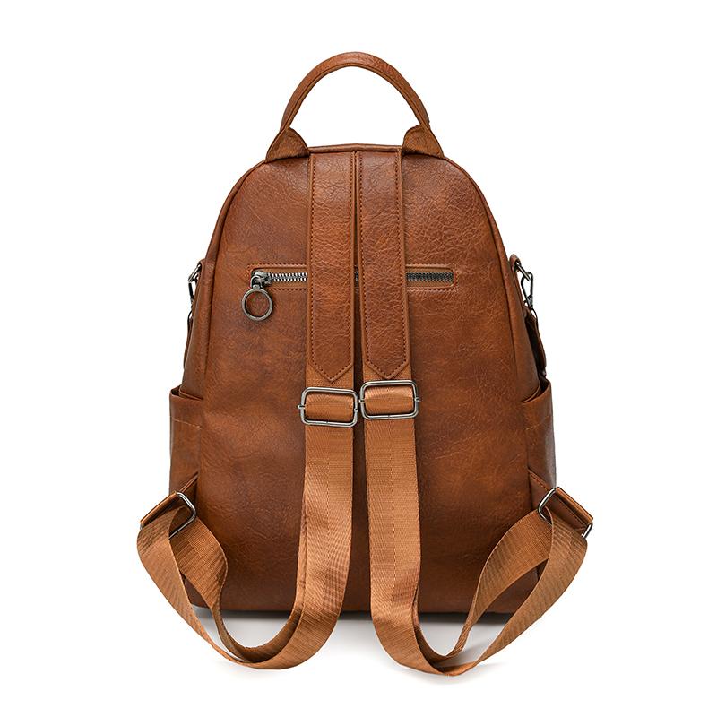 Retro PU Backpack Women's Large Capacity Multi-use Shoulder Bag