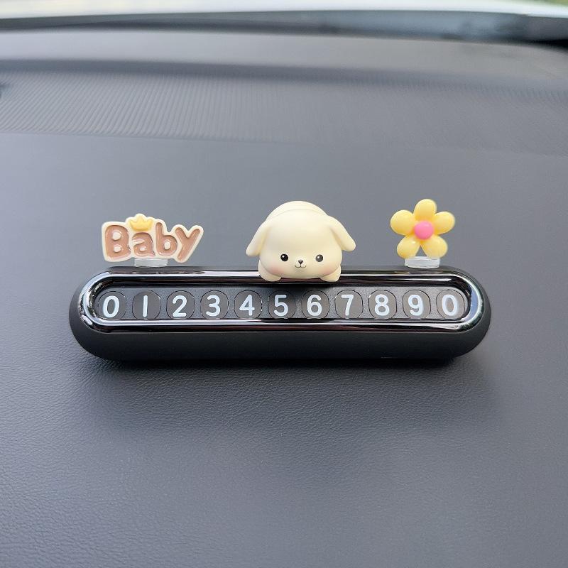 Cute Temporary Parking Phone Number Plate for Car Interior